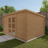 Abri de jardin toit plat 12m² PENTY - madriers 28mm traité - Gardy Shelter Ma boutique